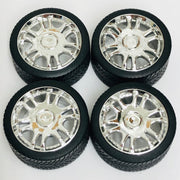 Pegasus 2309 1/24 23in LuxorS Rims W/Tires Chrome for Scale Models