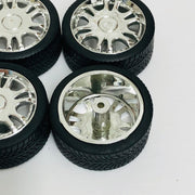 Pegasus 2309 1/24 23in LuxorS Rims W/Tires Chrome for Scale Models