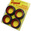 Pegasus 1/24 Sleeves 23 Inch Stepped Aluminium Polished Red with Tire for Scale Models