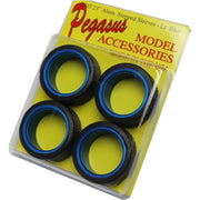Pegasus 1/24 Sleeves 23 Inch Stepped Aluminium Polished Light Blue with Tire for Scale Models