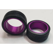 Pegasus 1/24 Sleeves 23 Inch Stepped Aluminium Polished Purple with Tire for Scale Models