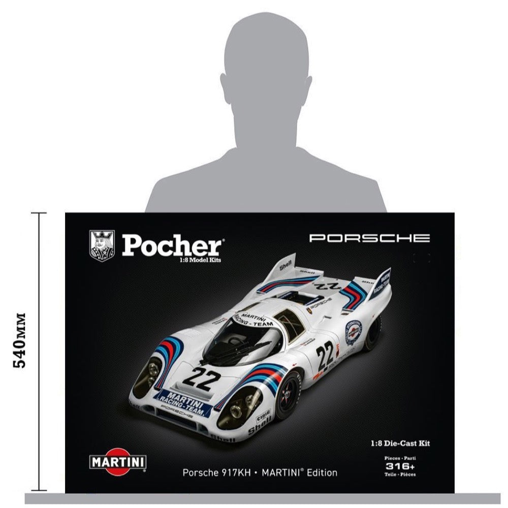 Pocher HK122 1/8 Porsche 917KH Martini Edition Diecast Metal Model Kit