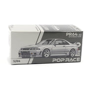 Pop Race 64-0052 1/64 Nissan GT-R R33 Nismo 400R White