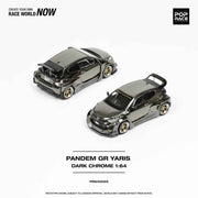 Pop Race 64-0055 1/64 Pandem GR Yaris Dark Chrome