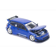 Pop Race PR64-0127 1/64 Honda Civic EG6 Pandem V1.5 Metallic Blue