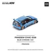 Pop Race 64-0206 1/64 Pandem Civic EG6 Blue Chorme