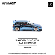 Pop Race 64-0206 1/64 Pandem Civic EG6 Blue Chorme