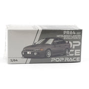 Pop Race 1/64 Mitsubishi Lancer Evolution IV Dark Grey