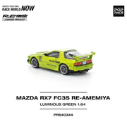 Pop Race 64-0344 1/64 Mazda RX7 FC3S Re-Amemiya Luminous Green