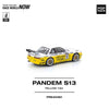 Pop Race 64-0361 1/64 Pandem Silvia S13 2020 D1 Lights Yellow/White