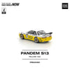 Pop Race 64-0361 1/64 Pandem Silvia S13 2020 D1 Lights Yellow/White