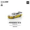Pop Race 64-0361 1/64 Pandem Silvia S13 2020 D1 Lights Yellow/White