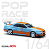 Pop Race 64-NR34-GULF 1/64 Nissan Skyline GTR R34 Gulf Oil Livery