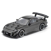 Pop Race 1/64 Mazda RX-7 RE-Amemiya Dark Chrome