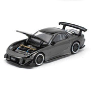 Pop Race 1/64 Mazda RX-7 RE-Amemiya Dark Chrome
