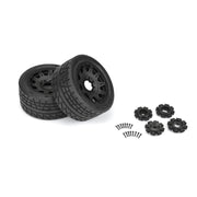 Proline PRO1020511 1/6 Menace HP Belted Front and Rear 5.7inch Tyres MTD 24mm Black Raid 8x48 Hex 2pc