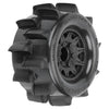 Proline PRO1024910 Sand Paw HP Belt 2.8in Sand Truck Tyres Mounted on Raid Black Wheels 2pcs