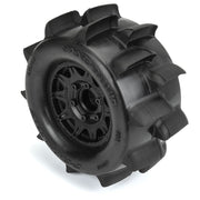 Proline PRO1024910 Sand Paw HP Belt 2.8in Sand Truck Tyres Mounted on Raid Black Wheels 2pcs