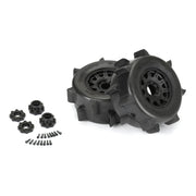 Proline Sand Paw HP Belted 3.8 inch Monster Truck Tyres Mounted on 17mm Black Raid Wheels 2pcs PRO1026810