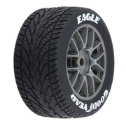Proline Goodyear Eagle Mounted Rain Tyre Set F/R, Gray, Losi NASCAR