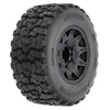 Proline Jaeger HP Belted 2.8in F/R Monster Truck Tyres Mounted on Black Raid Wheels 2pcs PRO1029910