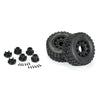 Proline 1029910 Jaeger HP Belted 2.8in F/R Monster Truck Tyres Mounted on Black Raid Wheels 2pcs