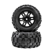 Pro-Line Badlands F/R Tyres Mounted on Black Split Six Wheels 2pcs Arrma Mini Kraton