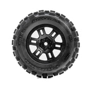Pro-Line Badlands F/R Tyres Mounted on Black Split Six Wheels 2pcs Arrma Mini Kraton