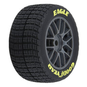 Proline Goodyear Eagle Mounted Dirt Tyre Set F/R, Gray, Losi NASCAR