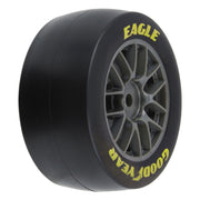 Proline Goodyear Eagle Mounted Soft Tyre Set F/R, Gray, Losi NASCAR