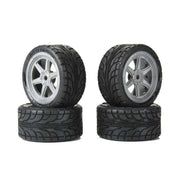 Proline Avenger Mounted Street Tyre Set F/R, Overdrive Gray Wheel, Losi NASCAR