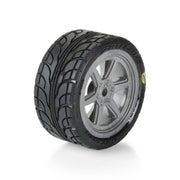 Proline Avenger Mounted Street Tyre Set F/R, Overdrive Gray Wheel, Losi NASCAR