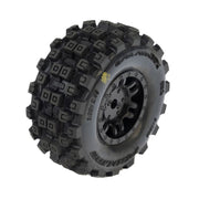 Pro-Line Badlands MX Tyres Mounted on Black Split Six Wheels 4pcs Arrma Mojave Grom