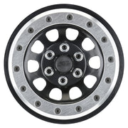 Proline PRO283801 Steelies Silver/Black 2.9in Stamped Steel Dual Offset Wheels for Axial SCX6