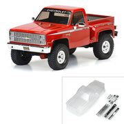 Proline 3600-00 1982 Chevy K-10 Clear Body Set with Scale Molded Accessories for SCX10 and Other 12.3 inch Wheelbase Crawlers