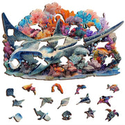 Puzzle Art Manta Ray Wooden 160pc Jigsaw Puzzle