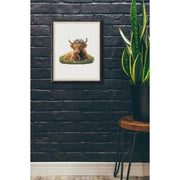 Puzzle Art Highland Cow Floral Crown Wooden 135pc Jigsaw Puzzle