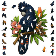 Puzzle Art Black Cockatoo Red Tail Wooden 80pc Jigsaw Puzzle