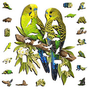 Puzzle Art Wild Budgies Wooden 79pc Jigsaw Puzzle