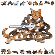 Puzzle Art Tabby Cat Starbound Explorer Wooden 79pc Jigsaw Puzzle