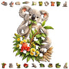 Puzzle Art Koala Blossoms and Bites Wooden 80pc Jigsaw Puzzle