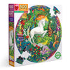 eeBoo Unicorn Round 500pc Jigsaw Puzzle