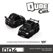 Mini GT QZ00401-BL QubeCars Nissan LB-ER34 Super Silhouette Skyline Black