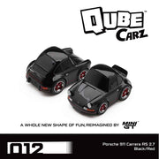 Mini GT QZ00702-BL QubeCarz Porsche 911 Carrera RS 2.7 Black/Red/Blister Packaging