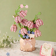 Robotime Wood Bloom Pink Lily of the Valley