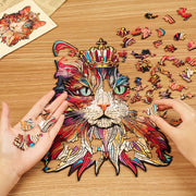 Robotime Puzzle Paradise Cat King 200pc Wooden Jigsaw Puzzle