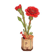 Robotime Wood Bloom Red Carnation