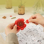 Robotime Wood Bloom Red Carnation