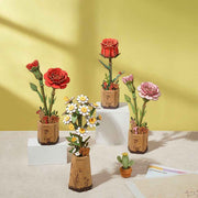 Robotime Wood Bloom Red Carnation