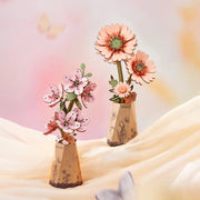 Robotime Wood Bloom Light Orange Gerbera